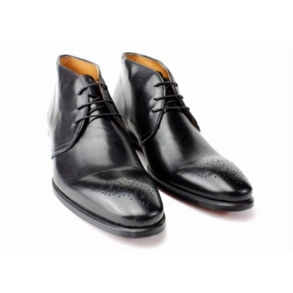 Andre Black Ankle Boots, Italian Leather Boots for men main image 4